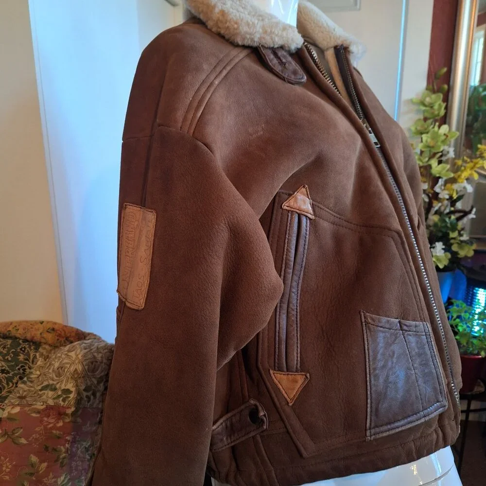 Vintage, Overland Sheepskin Bomber Jacket - Picture 5 of 11